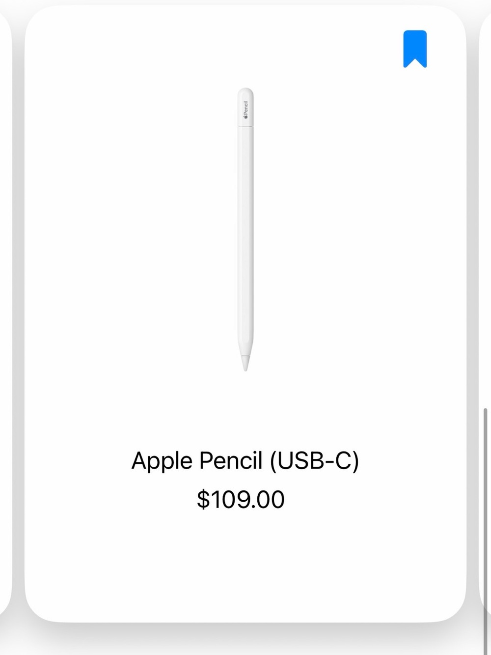 Apple White USB-C Stylus Pencil